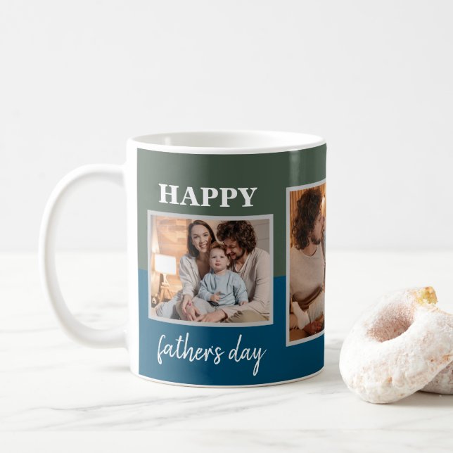 Taza De Café Fotografía familiar Feliz Día del Padre (Con donut)