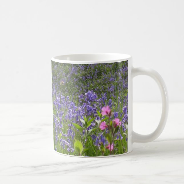 Taza De Café Fotografía floral de Bluebells en bonito (Derecha)