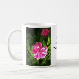 Taza De Café Fotografía floral de los rosas rosados brillantes
