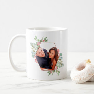 Taza De Café Fotografía geométrica de Navidad en acuarela
