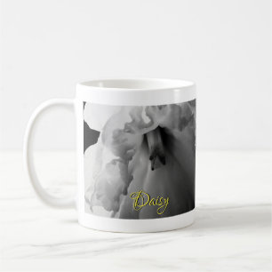 Taza De Café Fotografía personalizada de Daffodil en blanco y n