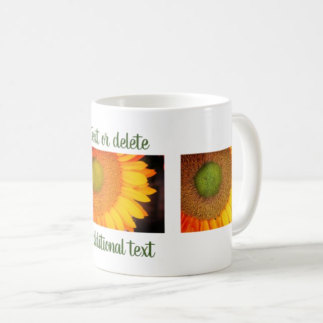 Taza De Café Fotografía personalizada de flor de girasol (Anverso derecho)