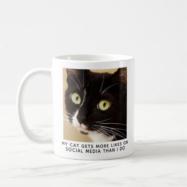 Taza De Café Fotografía personalizada del gato Café Mug (Izquierda)