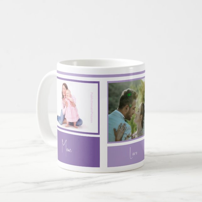 Taza De Café Fotografías de familia Fotografía de Lavanda Púrpu (Anverso izquierdo)