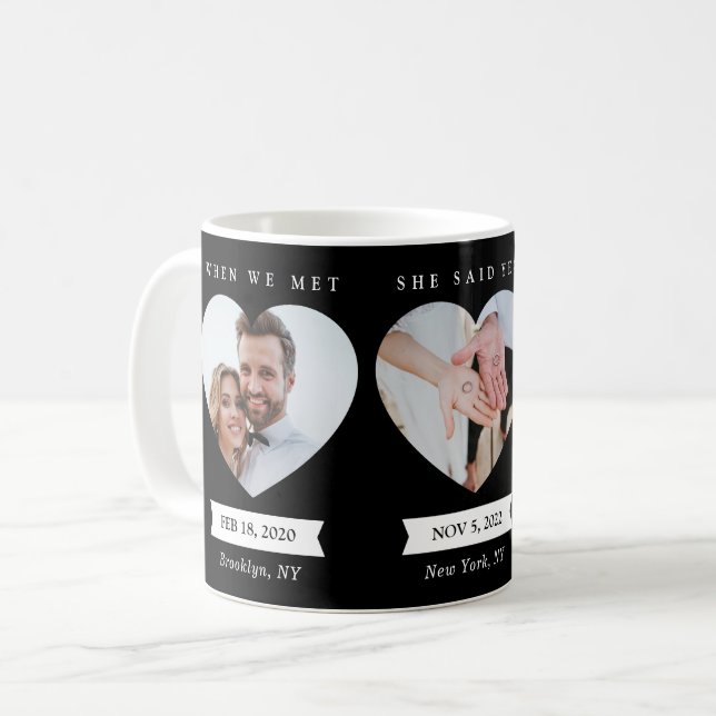 Taza De Café Fotografías personalizadas Mug Married Fotos Black (Anverso izquierdo)