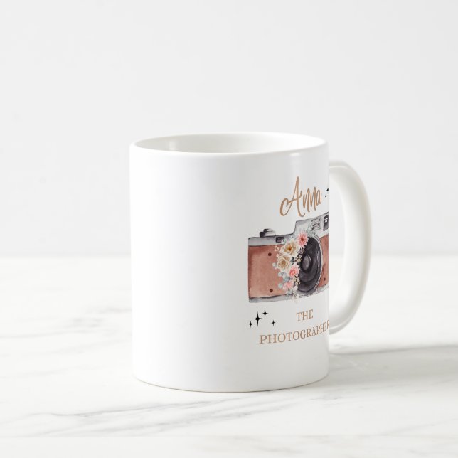 Taza De Café fotógrafo Personalizado de cámara vinatera Textos  (Anverso derecho)