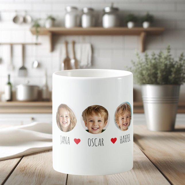 Taza De Café Fotograma de niños personalizados con nombres y co (Subido por el creador)