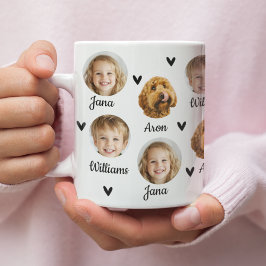 Taza De Café Fotograma personalizado con tres caras y nombres