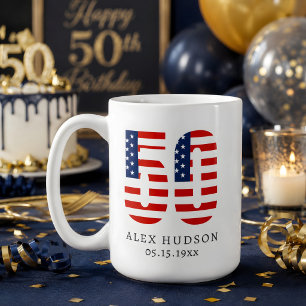 Taza De Café Fotomonograma personalizado 50 cumpleaños Papá abu