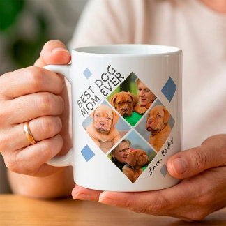 Taza De Café Fotomontaje personalizado de la mejor mamá de perr