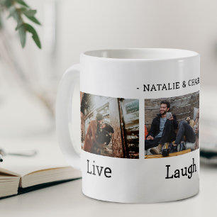 Taza De Café Fotomontaje Vive Ríe Ama