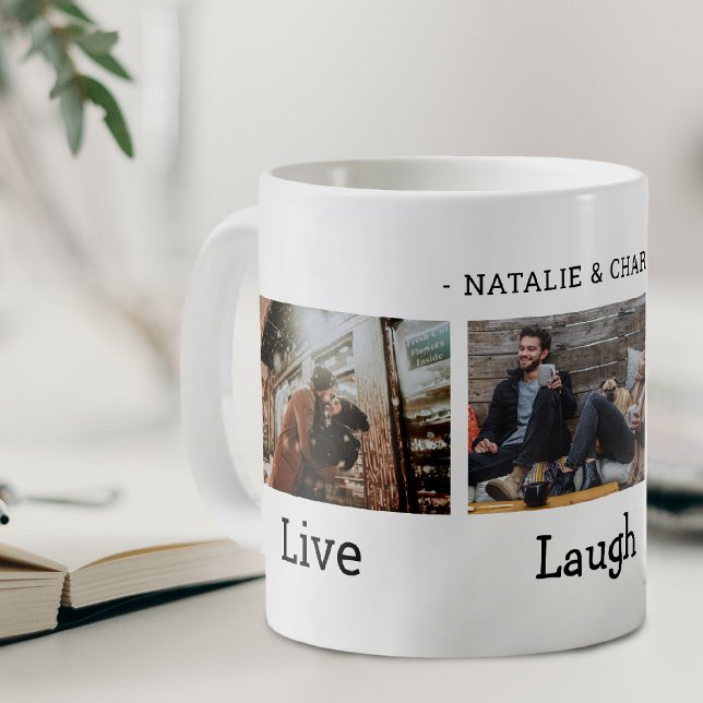 Taza De Café Fotomontaje Vive Ríe Ama (Subido por el creador)