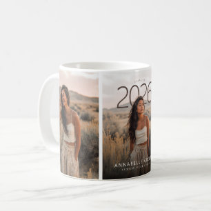 Taza De Café FotoPop Clase de 2026 Doble Foto de Graduación Gua