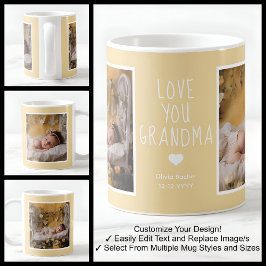 Taza De Café Fotos Abuela Te Amo Modernas Amarillas C62 Blancas