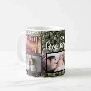 Taza De Café Fotos de la Familia de la Bisabuela en el Jardín