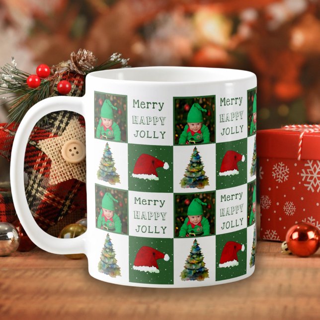 Taza De Café Fotos de la familia de Sombrero Santa Hat Jolly Ch (Subido por el creador)