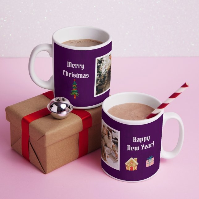 Taza De Café Fotos de la familia morada de navidad (Subido por el creador)