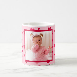 Taza De Café Fotos de San Valentín de la familia Cute Red Pink