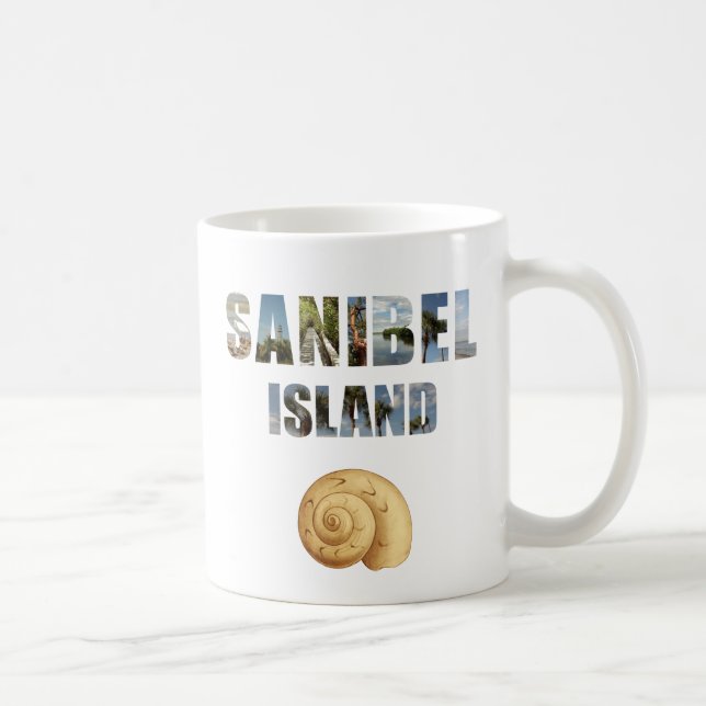 Taza De Café Fotos de Sanibel Island Florida Seashell Beach (Derecha)