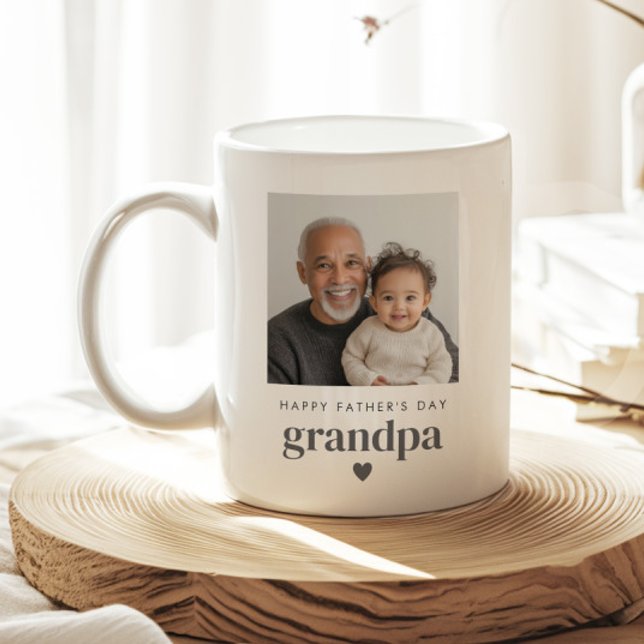 Taza De Café Fotos del abuelo del Día del Padre (Zazzle Fathers Day Grandpa Photo Coffee Mug (Front))
