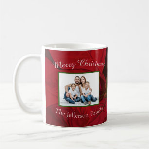 Taza De Café Fotos familiares de feriado navideño personalizada