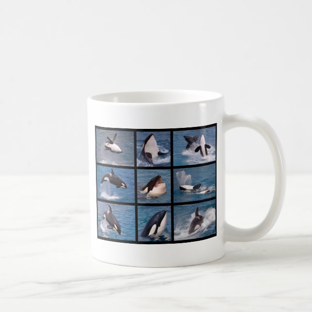 Taza De Café Fotos mosaicos de ballenas asesinas (Derecha)