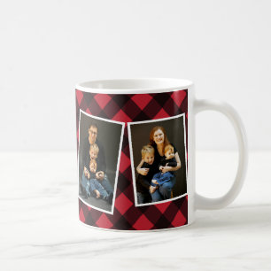 Taza De Café Fotos navideñas merry Mug Red Buffalo Check