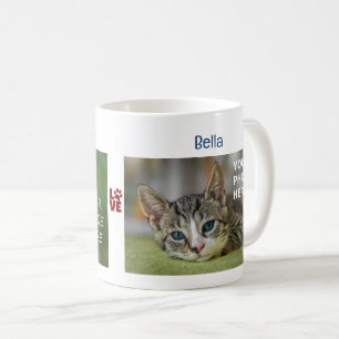 Taza De Café FOTOS Nombres de 2 Gatos Paw AMOR Modernas Lindas 