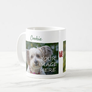Taza De Café FOTOS Nombres de 2 Perros AMOR Pata Modernas Linda