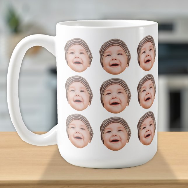 Taza De Café Fotos personalizadas de cara al bebé adornan el ca (Subido por el creador)