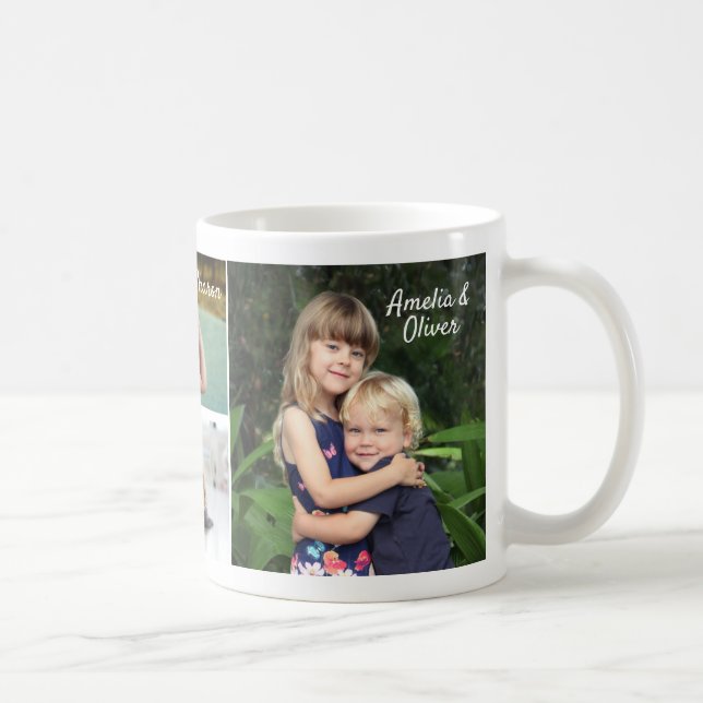 Taza De Café Fotos personalizadas de la familia de los cuatro P (Derecha)
