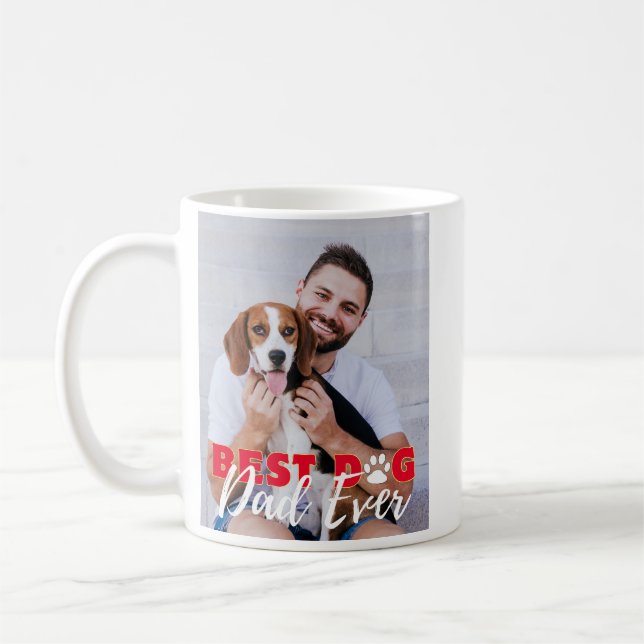 Taza De Café Fotos Personalizadas de Mejor Papá Perro (Izquierda)