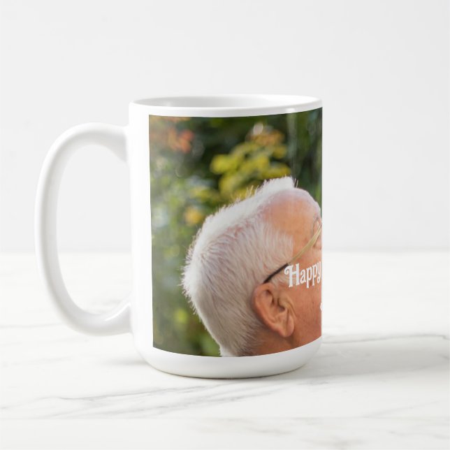 Taza De Café Fotos personalizadas del abuelo de cumpleaños feli (Izquierda)
