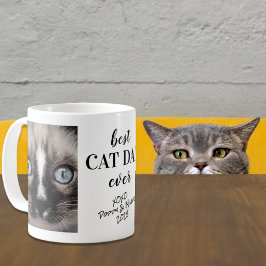 Taza De Café Fotos personalizadas del mejor padre del gato
