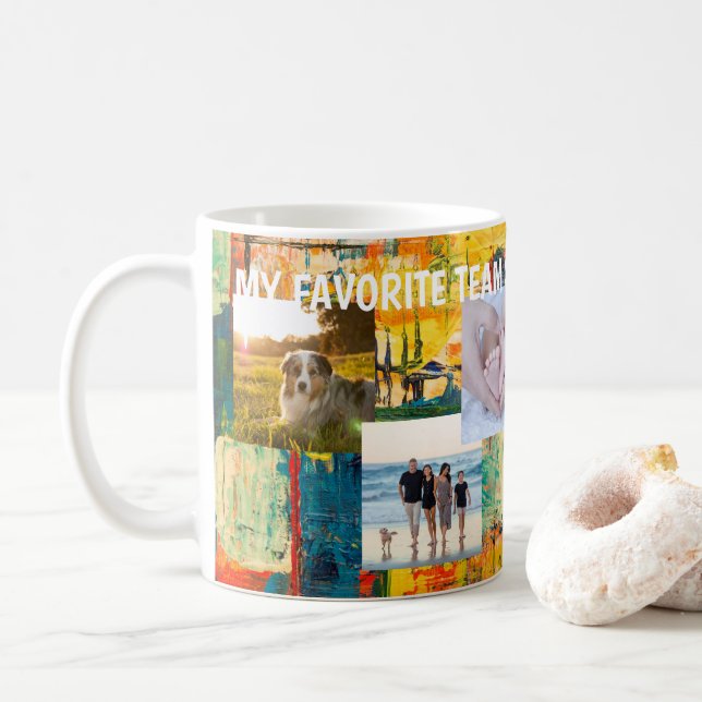 Taza De Café Fotos personalizadas Personalizados Mug y tu texto (Con donut)