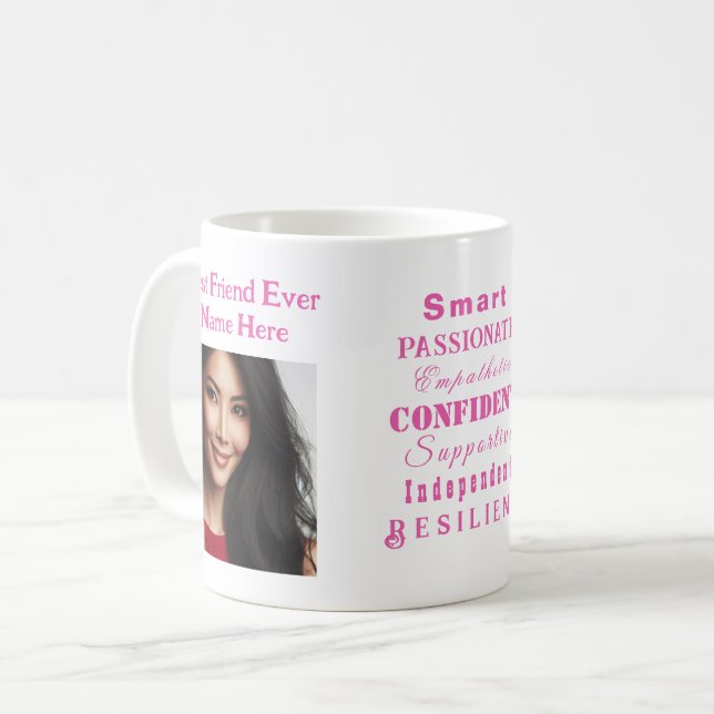 Taza De Café Fotos personalizadas Pink Motivation Great Women (Anverso izquierdo)