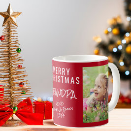 Taza De Café Fotos rojas del abuelo Merry Christmas