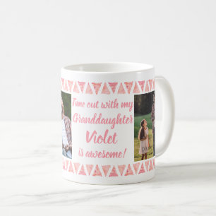 Taza De Café Fotos y texto personalizados 3 - Bordes de acuarel