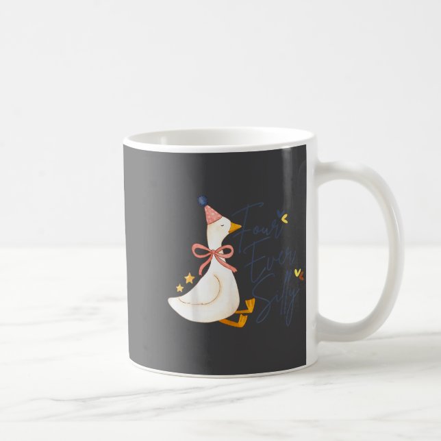 Taza De Café Four Ever Silly Funny Silly Goose 4th Birthday  (Derecha)