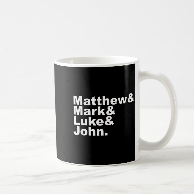 Taza De Café Four Gospels Matthew Mark Luke John Bible  (Derecha)