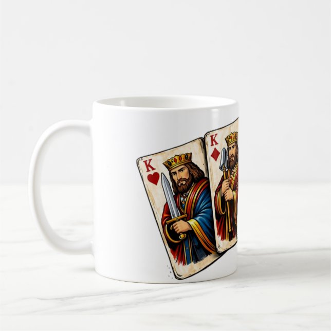 Taza De Café Four Kings Playing Cards Design (Izquierda)