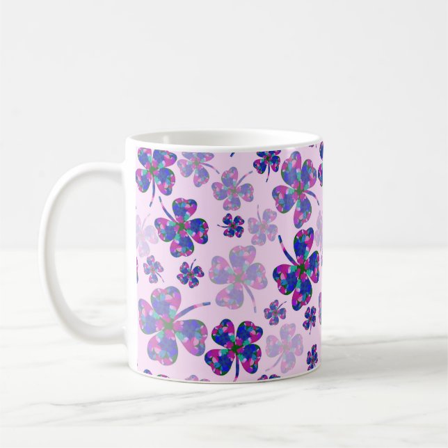 Taza De Café Four leaf fortune - Klavertjeviergeluk Mok (Izquierda)