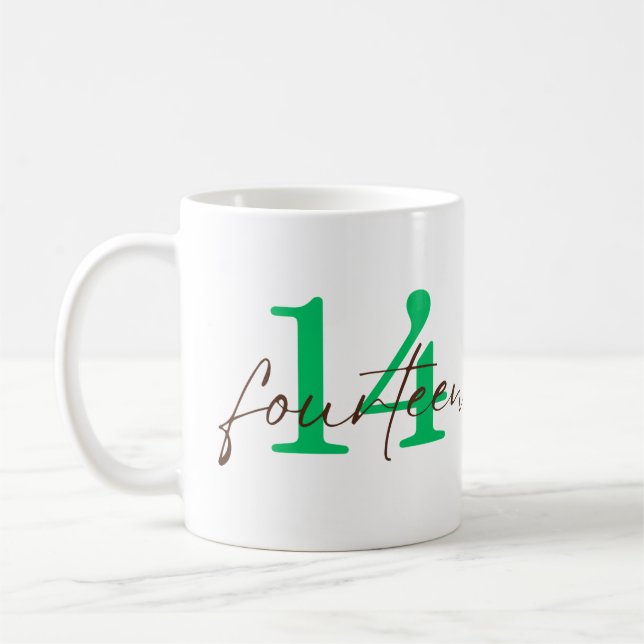 Taza De Café Fourteenth Year with Personalization (Izquierda)