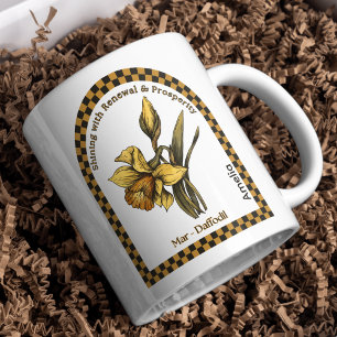 Taza De Café Fower Mes de Marzo Personalizada