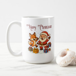 Taza De Café Fox and Santa Christmas Mug
