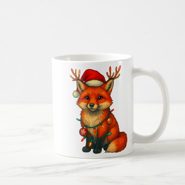 Taza De Café Fox Christmas Lights Xmas  (Derecha)