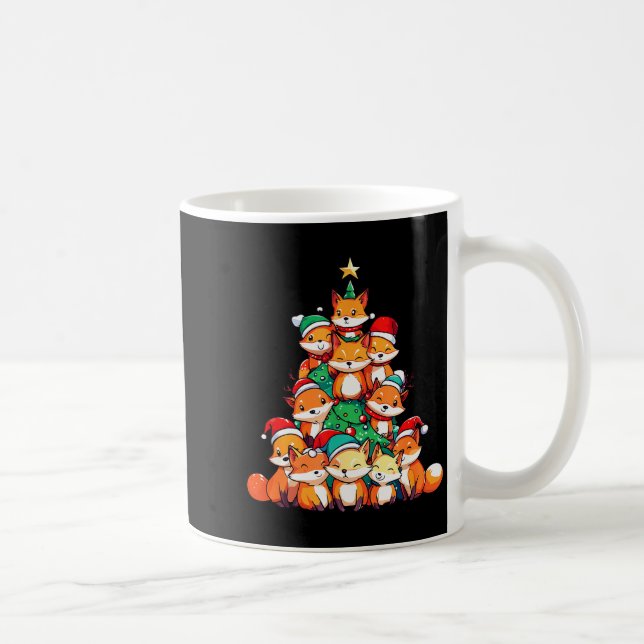 Taza De Café Fox Christmas Tree Xmas Girls Boys Funny Santa  (Derecha)
