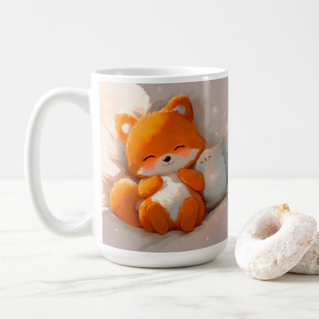 Taza De Café Fox cub anime (Con donut)
