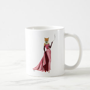 Taza De Café Fox de glamour en rosa