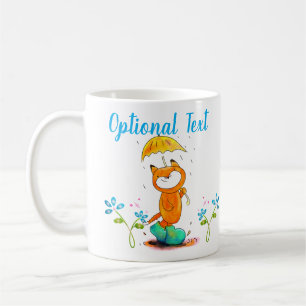 Taza De Café Fox de primavera inspiradora con paraguas
